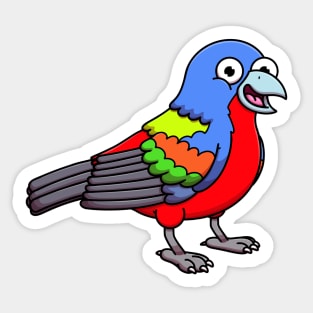 Happy Painted Bunting Bird Sticker